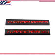 2x Chrome Metal Turbocharged Logo Car Emblem Car Side Fender Badge Rear Trunk St
