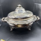 Vintage Baroque Silver Plate  3 Piece Covered Vegetable Dish. — photo 3