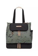 Petunia Pickle Bottom Pivot Diaper Backpack Green/Black Ink Splatter