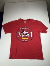 Mickey Inc. Vintage Disneyland Mickey Mouse Graphic Shirt Red M Made USA Disney
