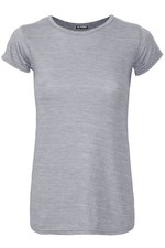 Womens Cap Short Sleeve Round Scoop Neck Plain T-shirt Fitted Tee Top Uk 8-26