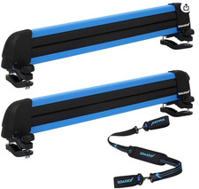 Multi-purpose Alumium Blue Ski Rack With Ski Strap Carrier Roof Holder