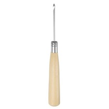 Handwork Sewing Awl Wooden Handle Crochet Hook Punch Hole Tool, Log Color