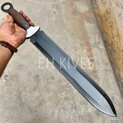 21'' Premium D2 Tool Steel Bowie   Handmade 60 Hrc Bushcraft & Survival Tool