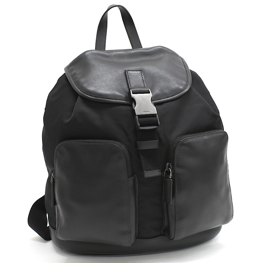 PRADA TESSUTO SOFT CALF Backpack Triangle Logo Plate VZ0053 PRADA TESSUTO SOFT CALF Backpack Triangle Logo Plate VZ0053