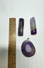 Silver Tone Agate Purple Gemstone Pendant Bundle 3pcs. 68.2g — photo 6