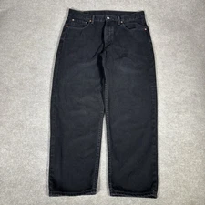 Levis 550 Jeans Mens 35x30 (Tag 36x30) Relaxed Fit Tapered Dark Black Denim