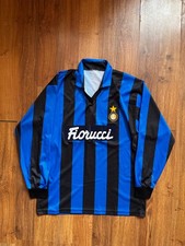 Vintage Inter Milan Fiorucci Long Sleeve Jersey Retro Soccer Shirt Size L Y2K