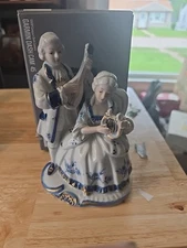 Vintage Porcelain Figurine Lady in Lace Dress, Victorian Baroque, Dresden