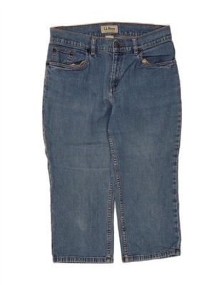 L.L.BEAN Damen klassische Passform gerade Capri Jeans US 10 Large W32 L20 blau YI07