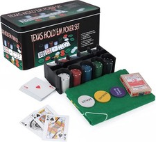 200 Piece Poker Set Casino Style Game Texas Hold'em Poker and Blackjack Game wi