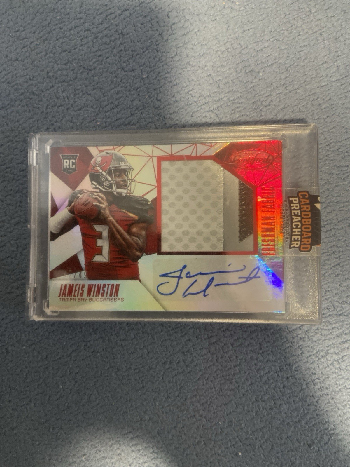 Jameis Winston Panini Certified #233 Autograph Patch-Mirror Red