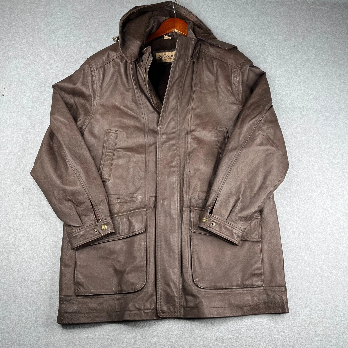 Columbia Leather Outer Shell Brown Coats, Jackets & Vests for Men