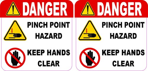 StickerTalk Danger Pinch Point Hazard Safety Warning Sticker 3x3 inch ...