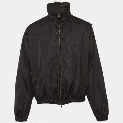 Giorgio Armani Vintage Black Synthetic Bomber Jacket XL
