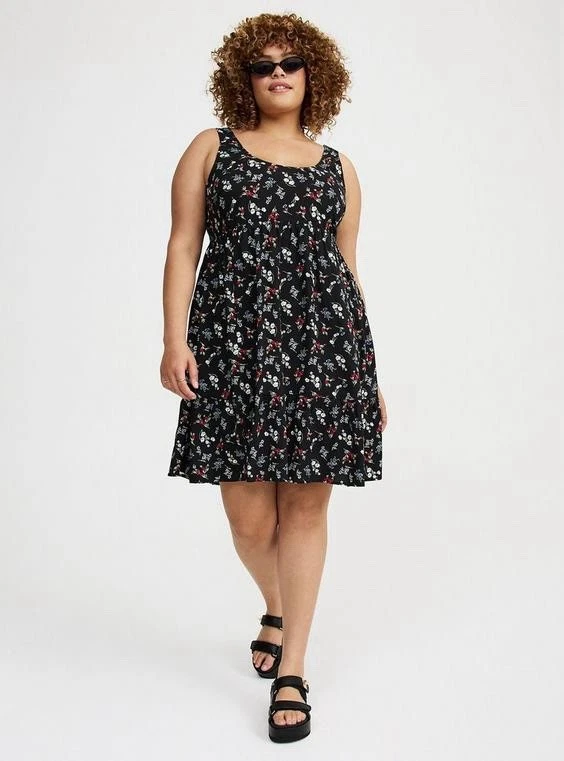 Torrid мини ярусный бак кукла 1 x платье темно цветочный новый с Ярлыками - Изображение 3 из 4