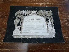 1901 Victorian Mourning Card With Foil Embellishment Glagow Scotland