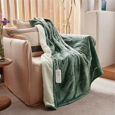 Heated Blanket Electric Throw 50''X60''- Soft Silky Plush Electric Blanket wi...