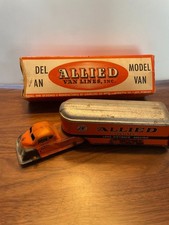 VINTAGE 30s / 40s TIN LITHO ALLIED MOVING VAN LINES TRUCK w/ BOX