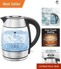 Compatibility Electric Kettle 1500W 1.8L Glass Stainless Steel Auto Shutoff