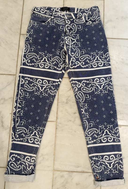 Scotch & Soda Amsterdam Blauw Bandanarama Denim Jeans Pants Size 26/32 Women’s