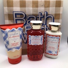 Bath  Body Works Gingham All American Body Care Set Wash Lotion and Scrub New