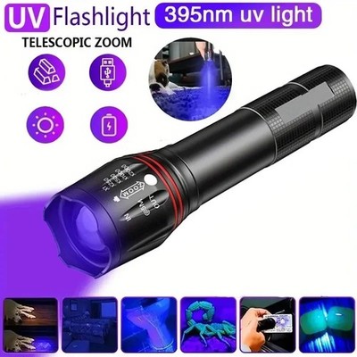 Ultrahelle 1500000 lm LED Zoom Taschenlampe UV Ultraviolett Inspektion Taschenlampe Lampe