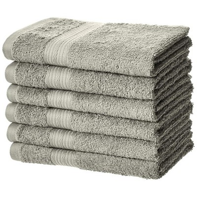 Soft Cotton Hand Face Towel Pack of 6 Gray 26 x 16 inches FOr Home Hotels Spa