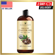 Premium Organic Castor Oil 100 Pure and Hexane-Free Cold-Pressed Beauty 16 fl.