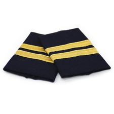 Pilot Epaulets - Navy and Gold 2 stripe