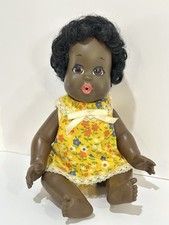 Vintage 1968 Shindana 13" Baby Nancy African American Doll in Original Outfit