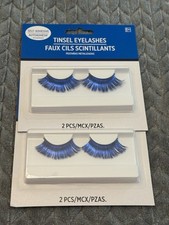 2 Pack Blue Tinsel Eyelashes Self Adhesive Costume Accessory Party Amscan