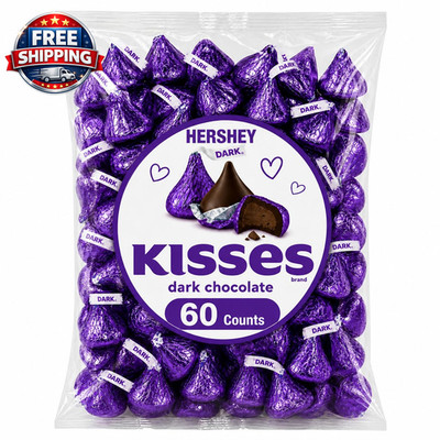 Hersh,Eysdark Chocolate Kisses 60 Counts - Purple Wrapped Candy - Special Chocol