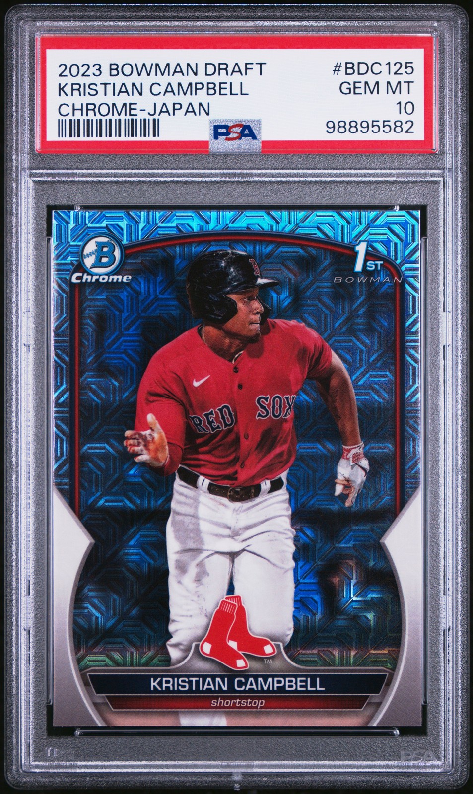 2023 BOWMAN DRAFT CHROME-JAPAN REFRACTOR #BDC125 KRISTIAN CAMPBELL PSA 10