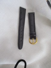 watchstrap watch band strap 18mm gold genuine leather ostrich grain gray grey