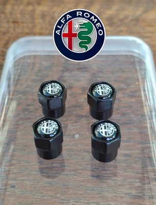 X4 Bouchon de valve pour Alfa Romeo Giulia Tonale Stelvio Junior Mito 147 159... - Photo 1/3