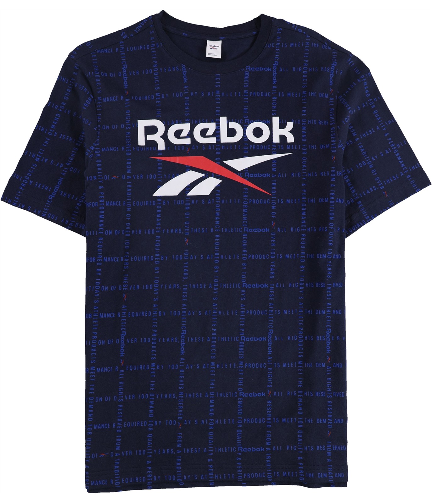 Мужская футболка Reebok с сеткой и рисунком AOP синяя Средний размер 4190₽