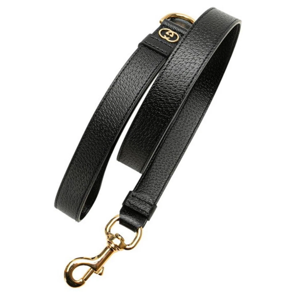 GUCCI GG Demetra Dog Pet Leash Lead 100cm Length 20mm Width Black & Gold BNWT - Image 3 of 4