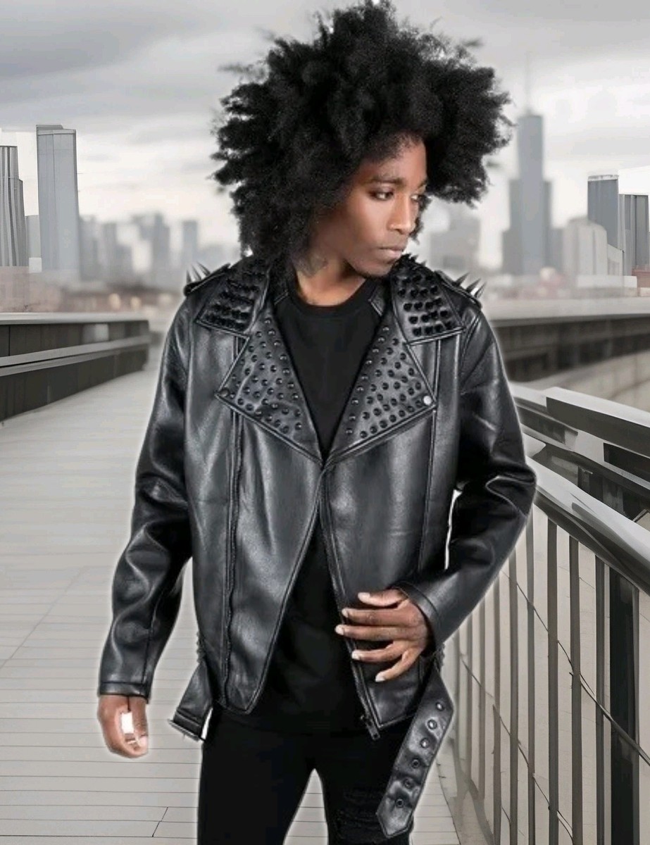 Killstar CREEPING DEATH Studded Spike Biker Jacket Vegan Leather