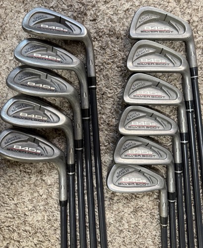 Set Of 11 ~ Tommy Armour 845s Silver Scott Irons 3-W4 Graphite Shafts Stiff RH