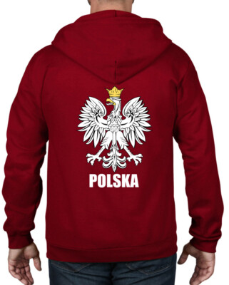 Polnischer Adler Polska Flagge Full Zip Hoodie T-Shirt - Polen Fußball