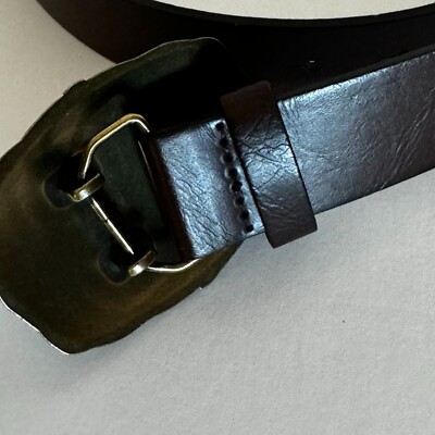 Y2K Golden Gothic Style Belt Buckle Sz S/M Brown Leather Cyber Goth Grunge Y2K Golden Gothic Style Belt Buckle Sz S/M Brown Leather  main image 4