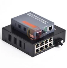 Gigabit Fiber Optic Media Converter 1 CH*SC 8 CH*RJ45 Converter Transceiver