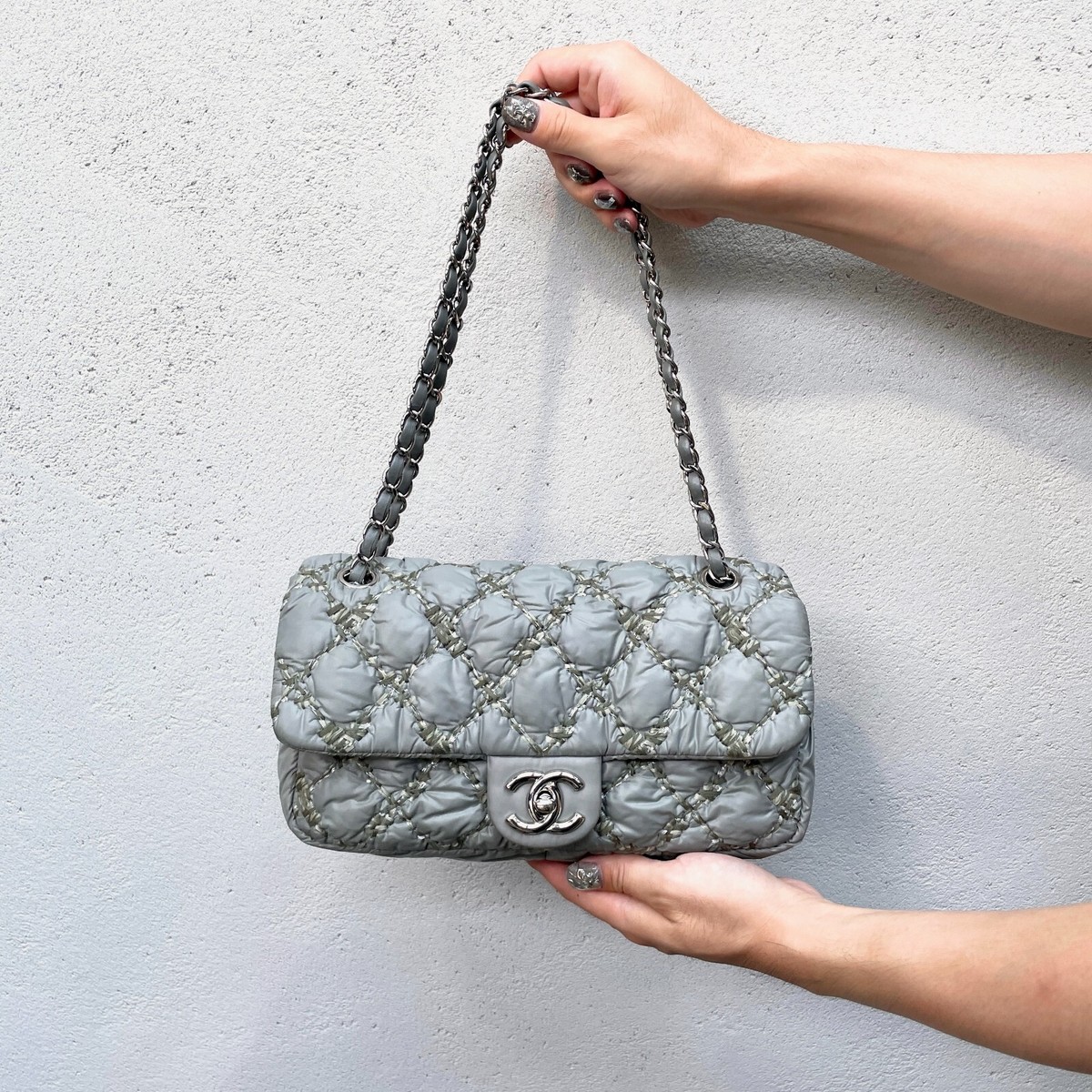 Auth 2010 CHANEL Wild Stitch Matelassé Coco Mark W Chain Auth 2010 CHANEL Wild Stitch Matelassé Coco Mark W Chain
