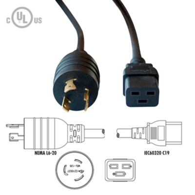 ASIC Miner 2-Cable Set for Power Supply - Dual C13 to NEMA L6-20P