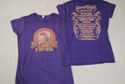 ISLE OF WIGHT FESTIVAL 2012 SEEPFERDCHEN LOGO LILA DAMEN SKINNY T-SHIRT NEU SELTEN 