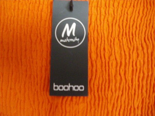 BOOHOO LADIES BEAUTIFUL MATERNITY SHIRRED WAIST LINEN MINI SKIRT ORANGE 12 BNWT - Picture 5 of 7
