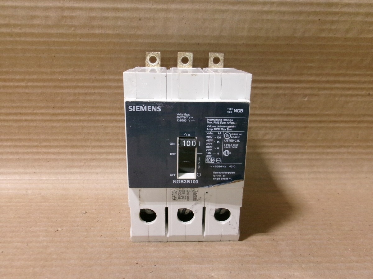 Interruttore Automatico Siemens NGB3B100 &ndash; 100 Amp 600V 3 Poli, Usato In Garanzia
