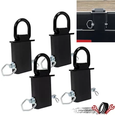 4PCS Heavy Duty 12000 Lbs Removable D-Ring Stake Pocket Powder Coated Universal