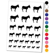 Donkey Silhouette Solid Temporary Tattoo Water Resistant Set